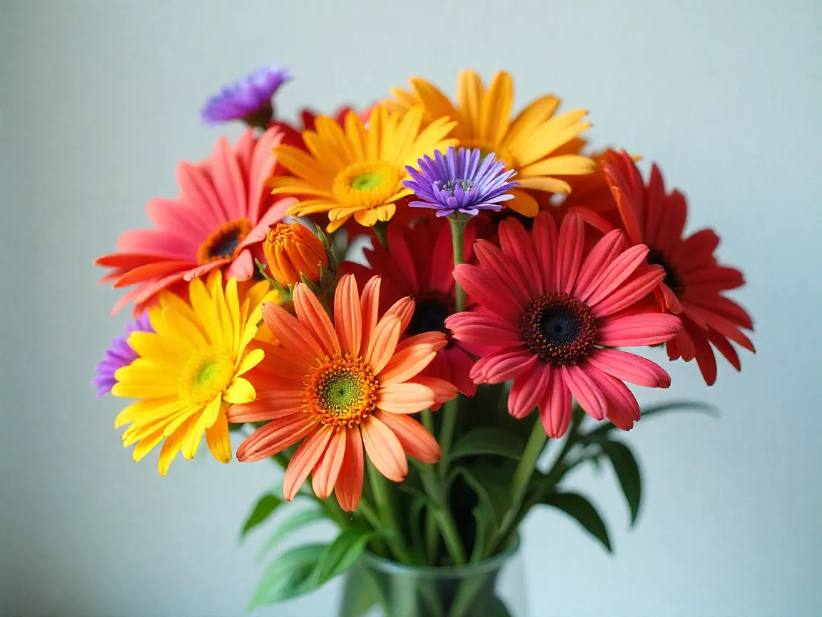 Colorful wildflower bouquet arrangement